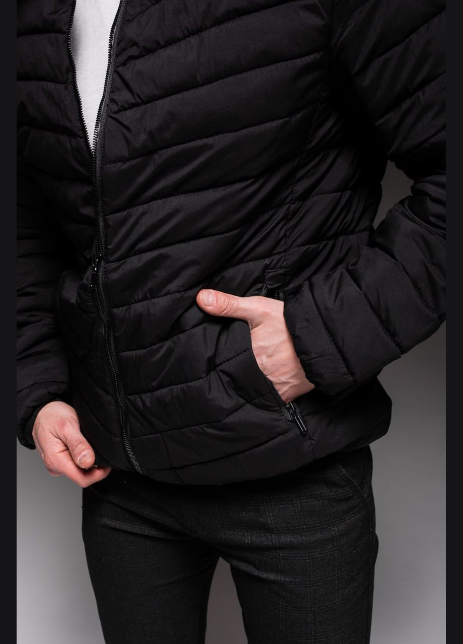 Черная демисезонная базовая стеганная куртка на весну Vakko