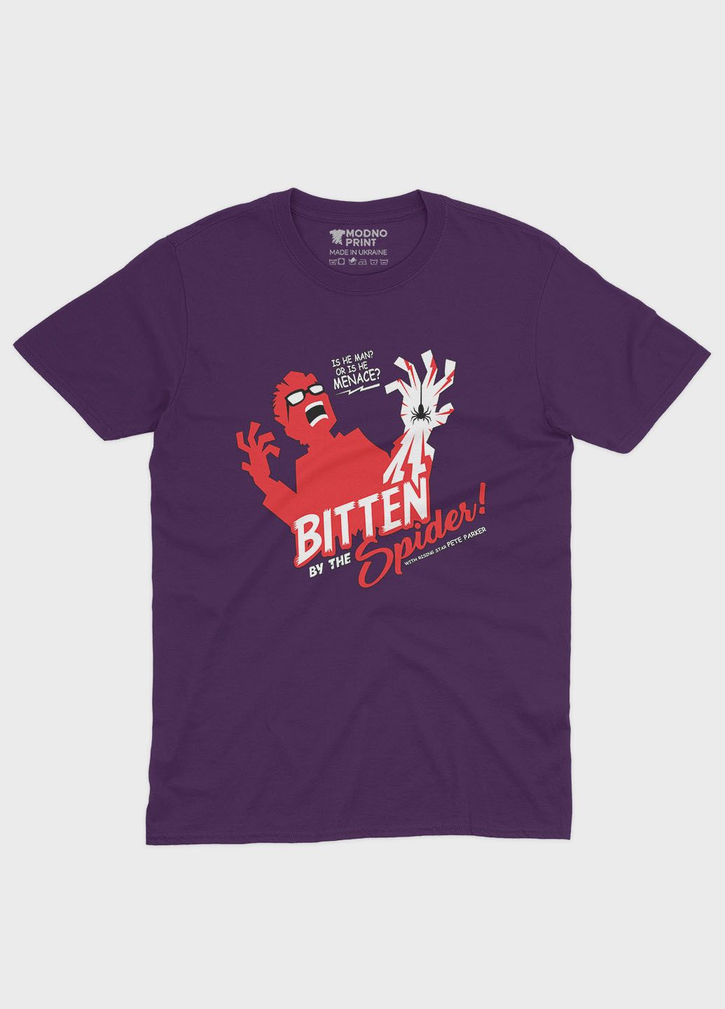 Фіолетова демісезонна футболка для хлопчика з принтом супергероя - людина-павук (ts001-1-dby-006-014-027-b) Modno