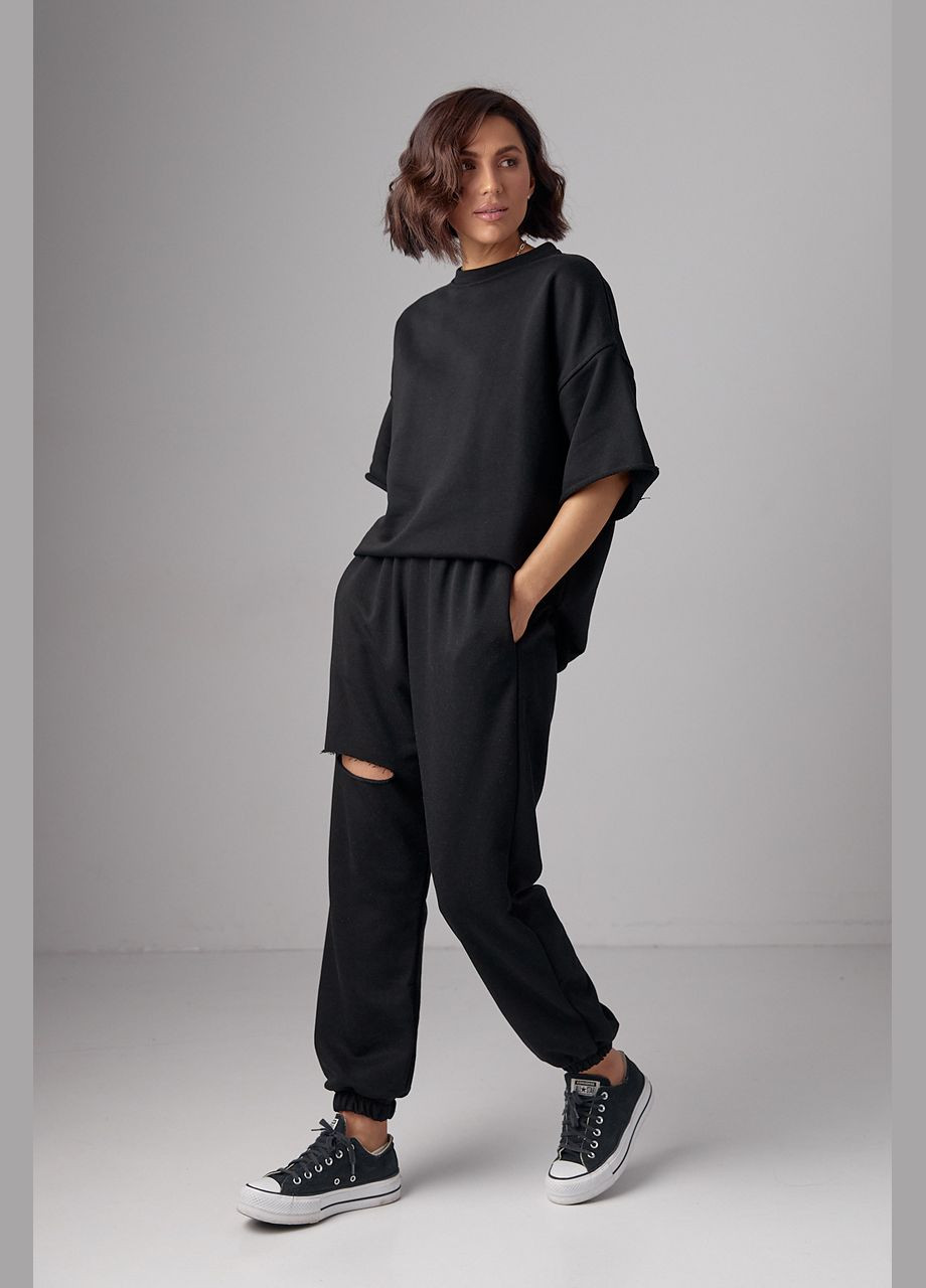 Спортивный костюм из трикотажа с прорезью на джоггерах Lurex (287340250)