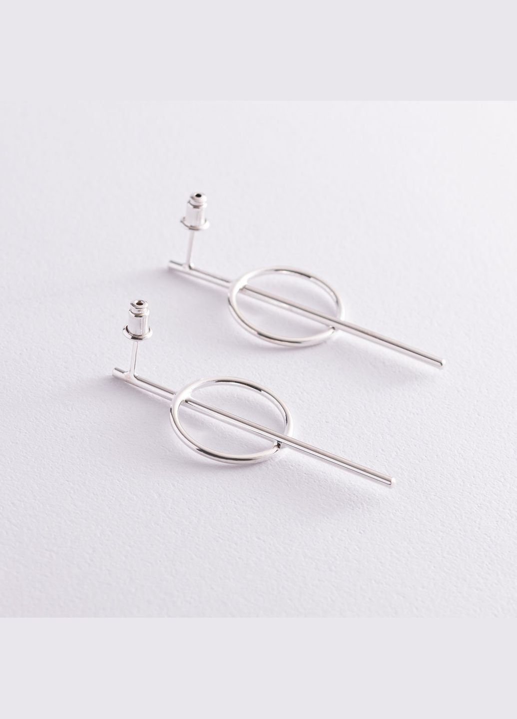 Серебряные серьги - пусеты Баланс 123038 Oniks (264644187)