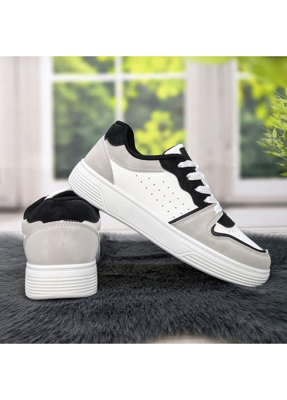 Кросівки кеди жіночі білі з сірим та чорним Dual білі демісезони (301792151)