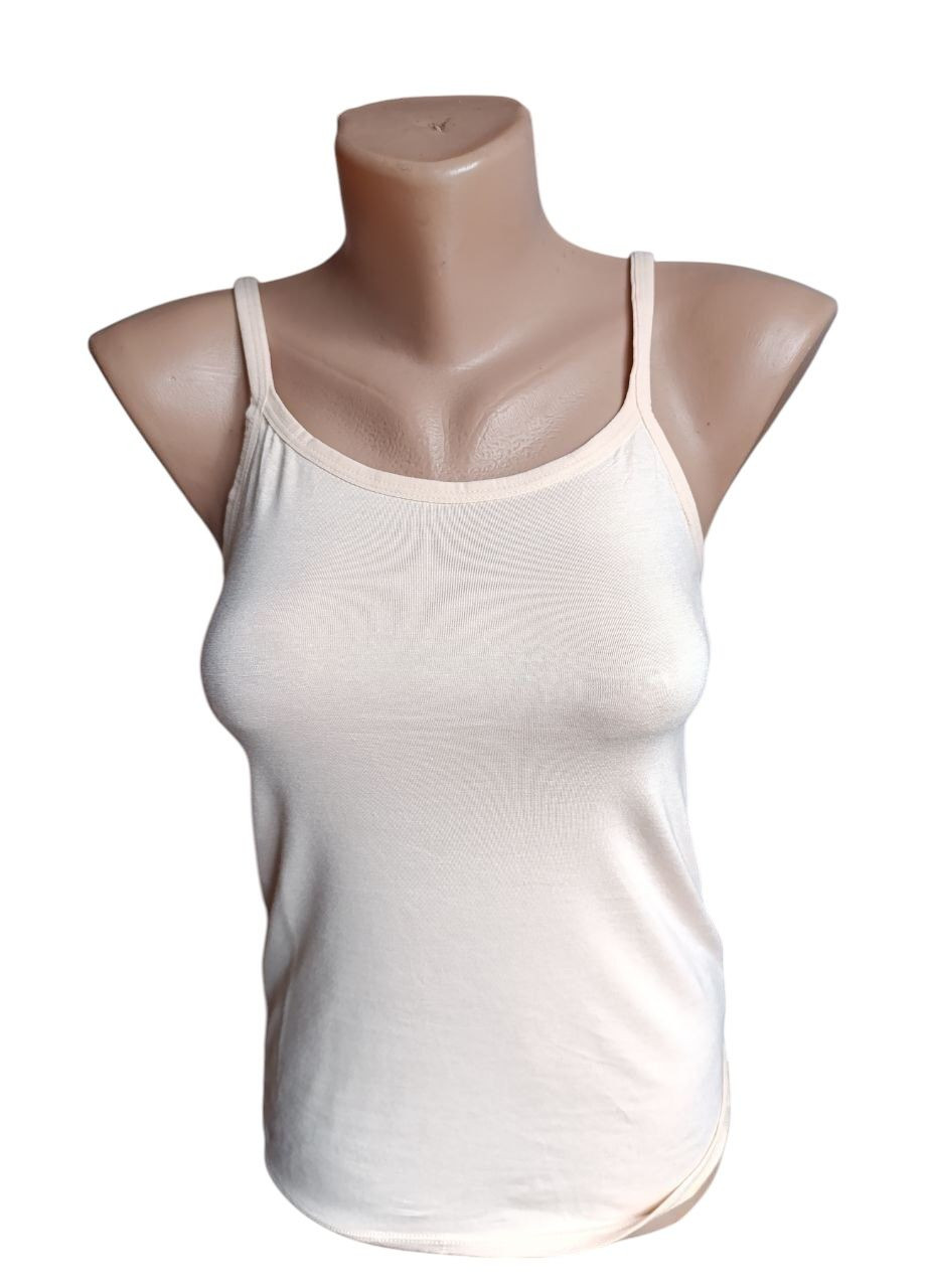 Жіноча майка на тонких брителях (бежевий) No Brand — 315352346