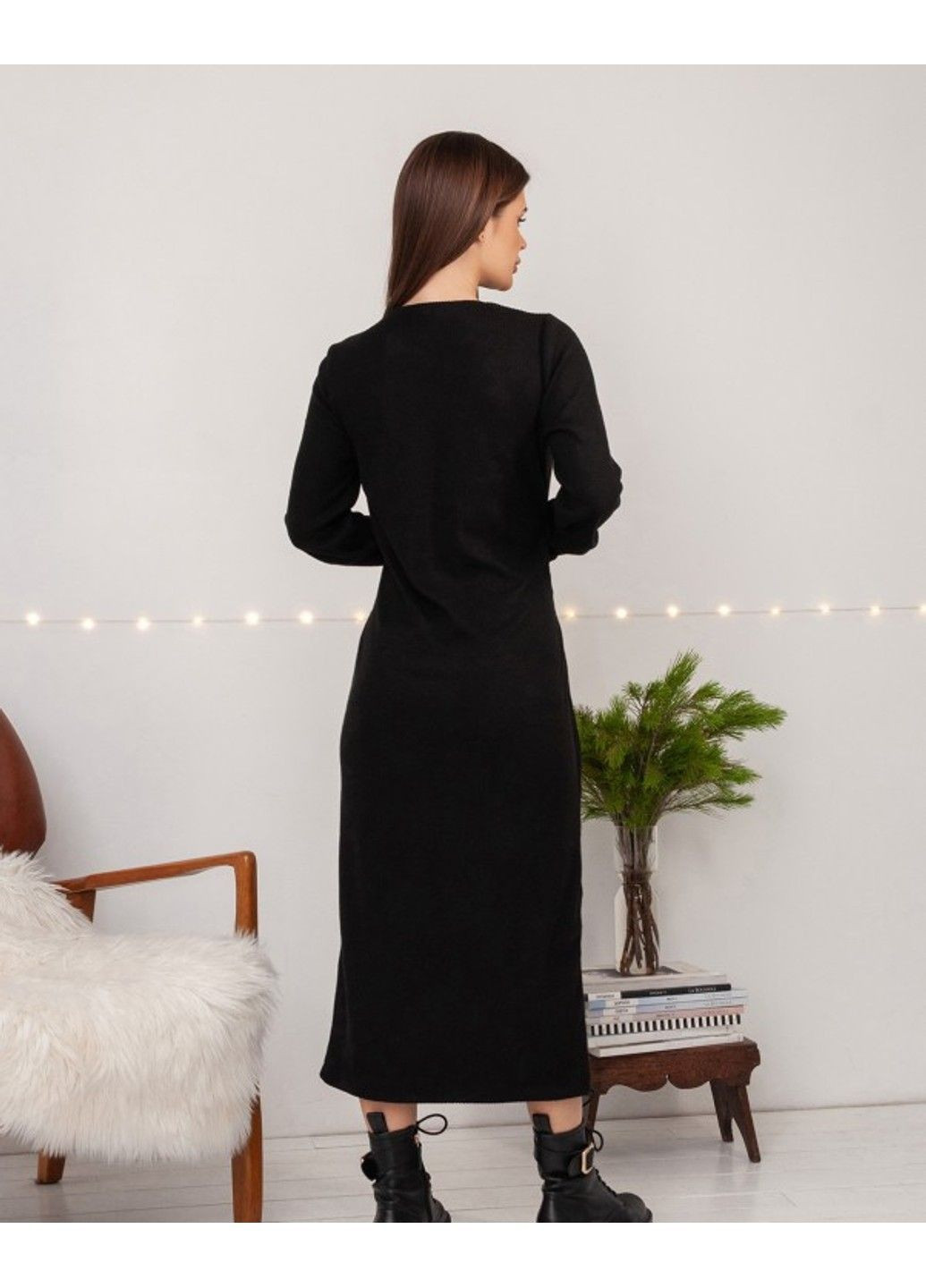 Чорна повсякденний сукня 14424 чорний ISSA PLUS