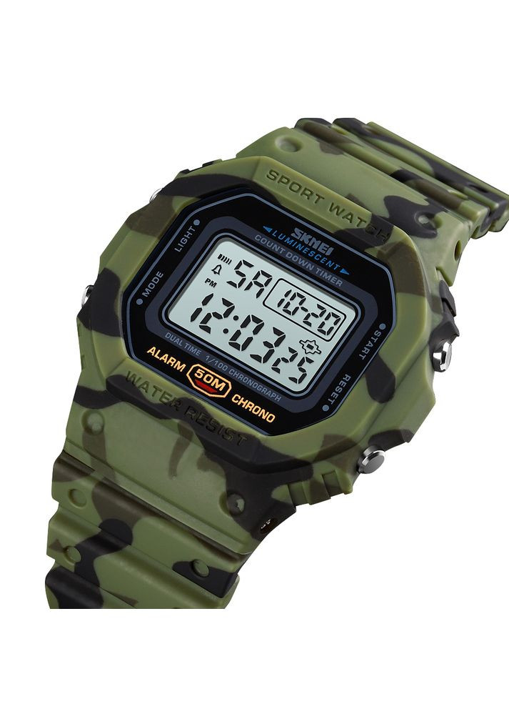 Часы электронные спортивные камуфляжные для мужчин с функциями будильника и секундомера ProDobro (367265052)