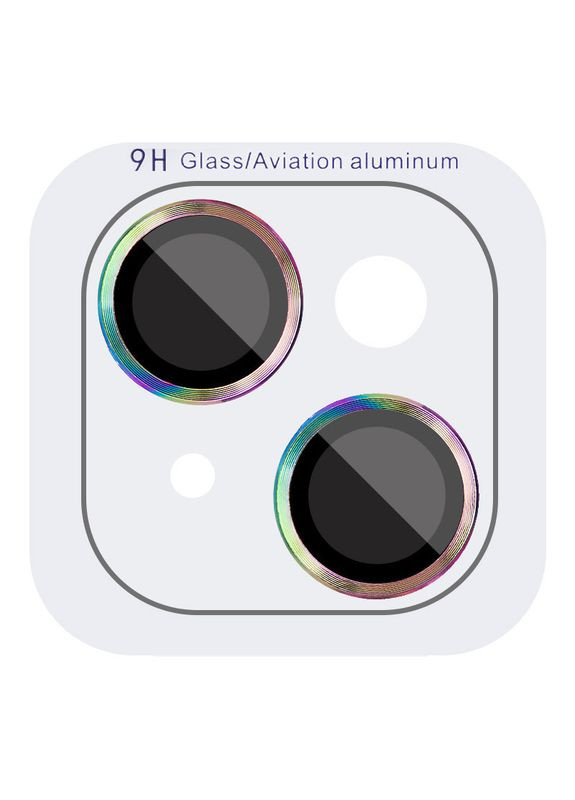 Захисне скло Metal Classic на камеру для Apple iPhone 15 (6.1") / 15 Plus (6.7") Rainbow No Brand (365750044)