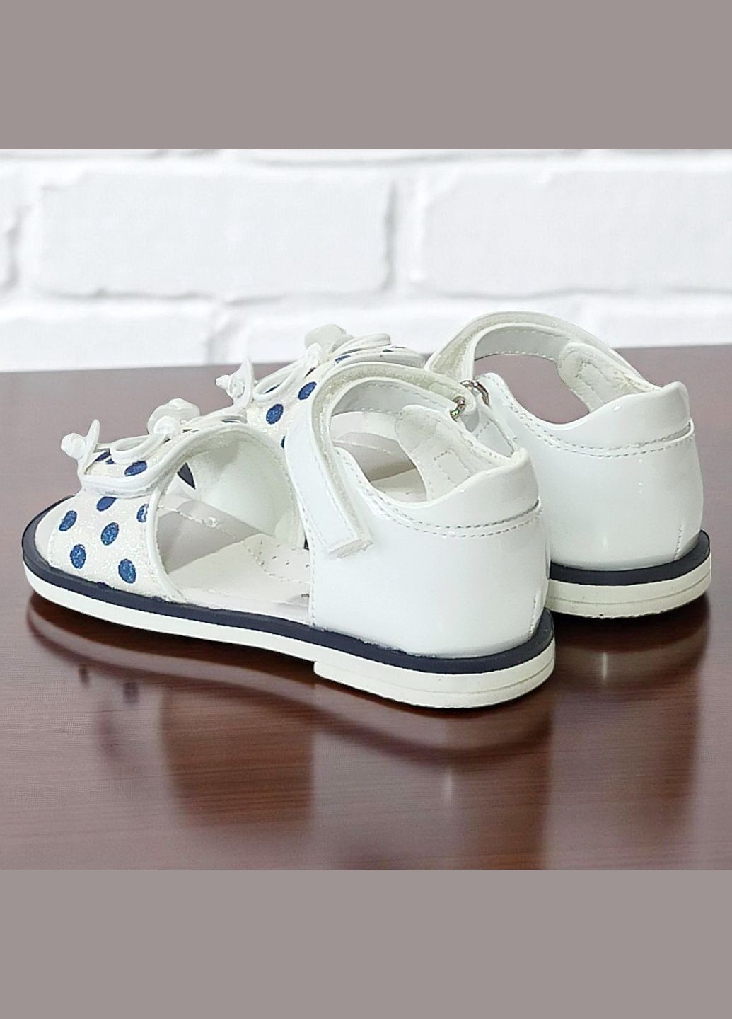 Белые повседневные, праздничные ортопедические босоножки открытые сандалии на липучках для девочки Сказка на липучке