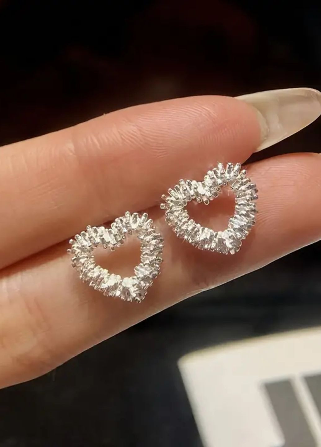 Сережки-пусети Сердечки No Brand (314801126)