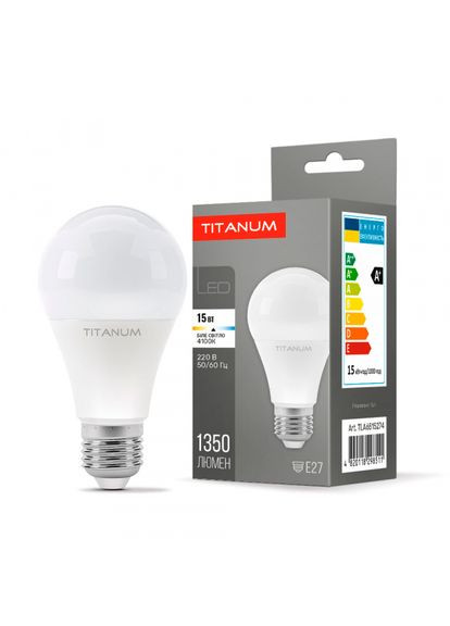 LED лампа TITANUM A65 15W E27 4100K (TLA6515274) Videx (370244591)