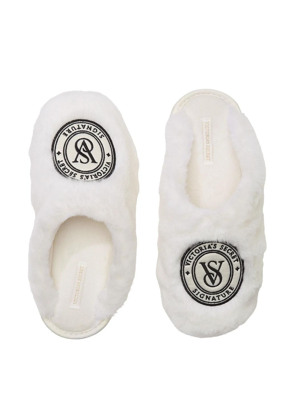 Белые тапочки домашние closed-toe faux fur ljgo slippers Victoria's Secret