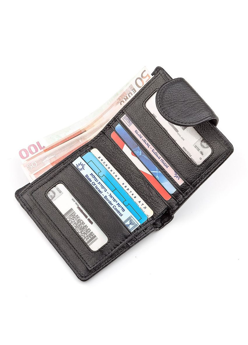 Женский кошелек с монетницей 18497 (ST415) Кожаный Черный st leather (306881304)