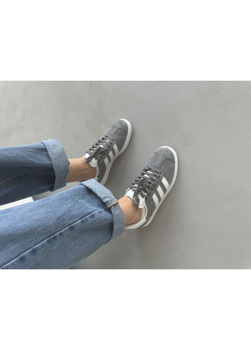 Сірі Осінні кросівки чоловічі adidas gazelle grey адідас газель No Brand