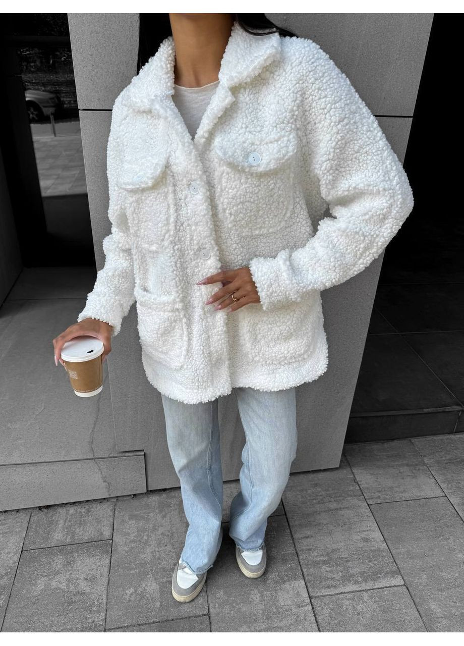 🤍Тепла сорочка з хутра «Баранчик» у трендових кольорах | Розмірна сітка в описі Vione (368708972)