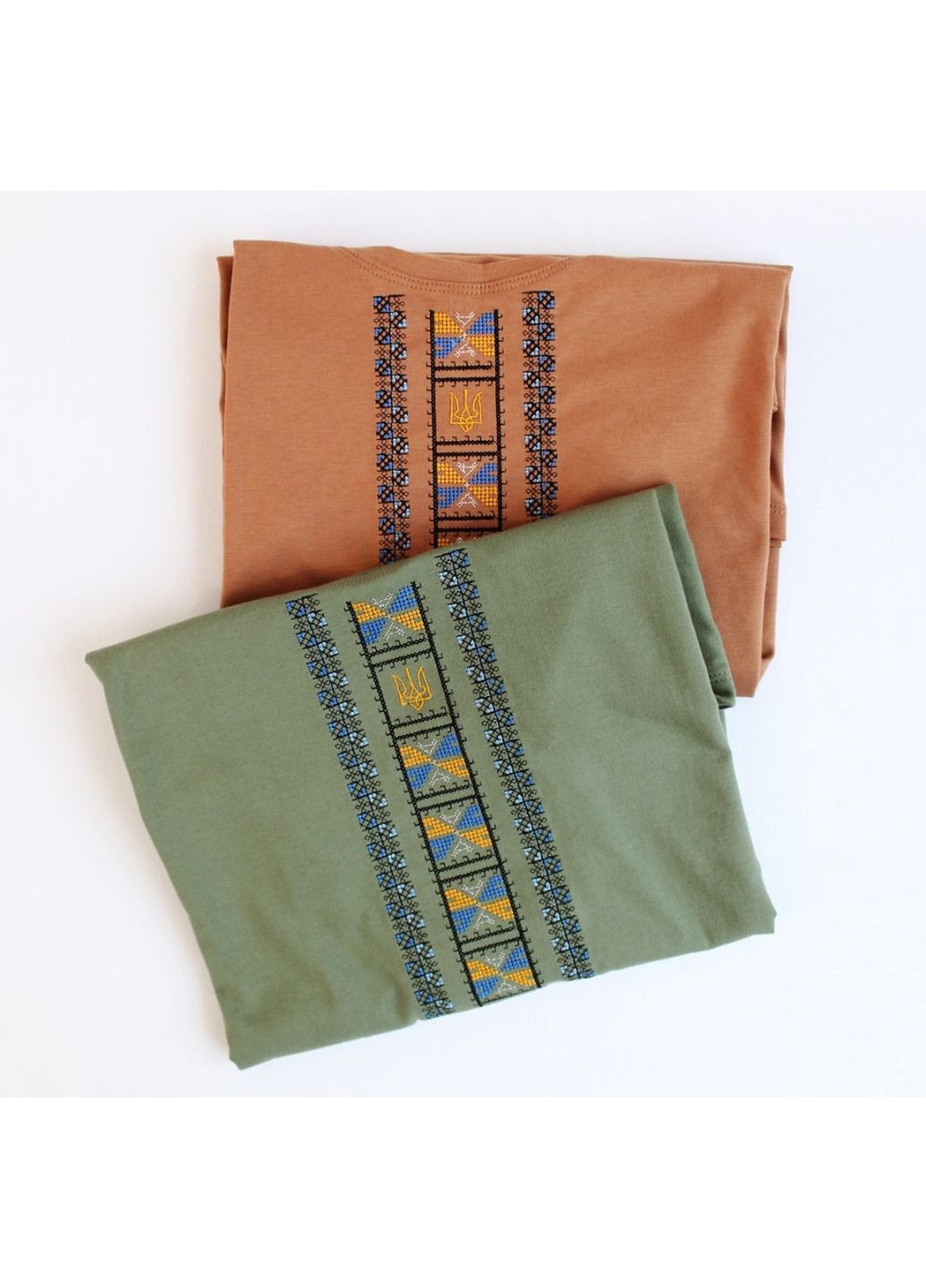 вышитая мужская хаки, украинская национальная футболка, украинская футболка флаг, 54 хлопок (301065398)