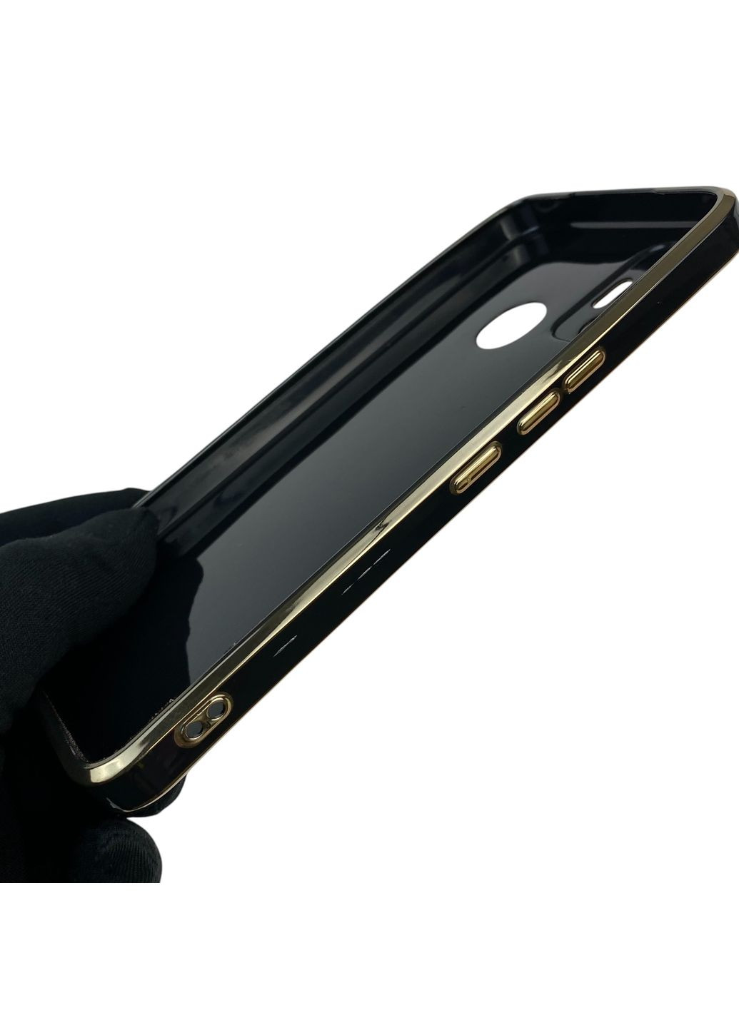 Чехол для Spark 7 Go KF6m с кольцом MagSafe с золотой окантовкой на техно спарк 7 го черный gs1 Tecno (366232270)