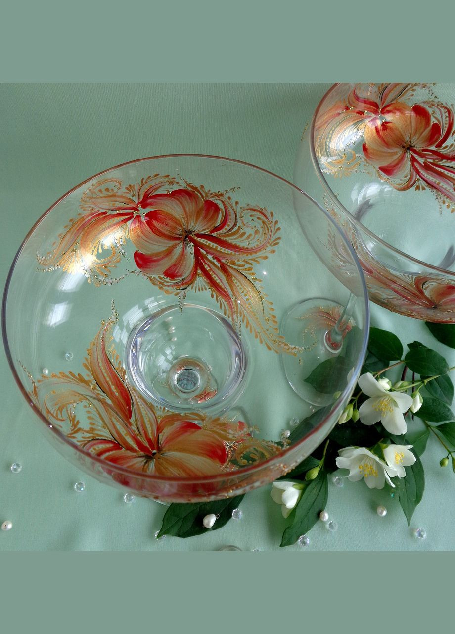 Весільні Келихи з оригінальним ручним розписом "Пристрасне танго" No Brand (349842512)