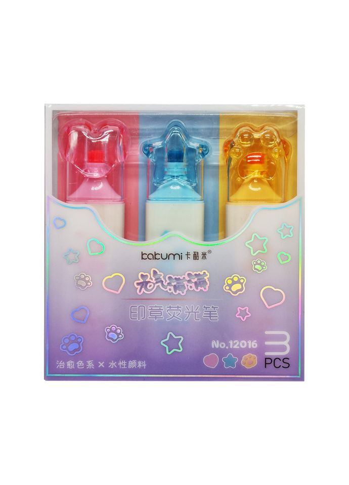 Набір фломастерів-печаток "Мікс" 12016-3, 3 шт Вид 2 Kakumi (329180230)