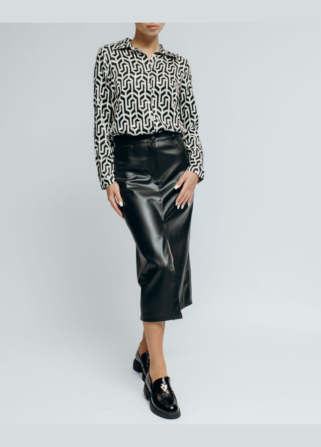 Спідниця довга шкіряна чорна RED EXP. (305573494)