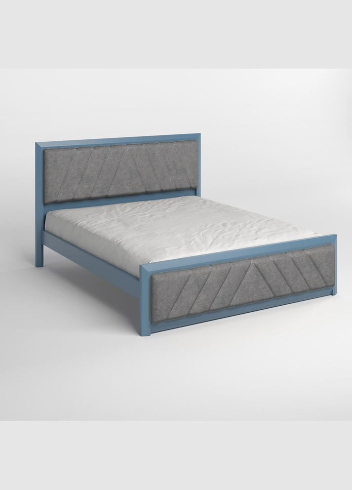 Односпальне дерев'яне ліжко Барселона Б2 (S7010R90B)/Аляска 93 (Сірий) 80х190 см (MBG-13644) Mebigrand (366085672)