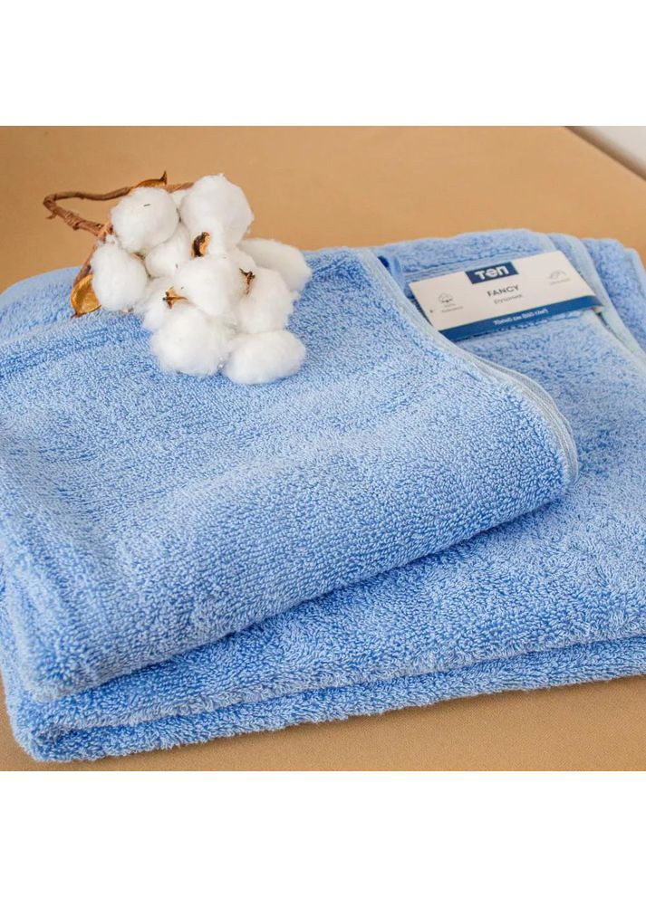 Полотенце банное Fancy Р-04178_29743 70x140 см голубое ТЕП комбинированный