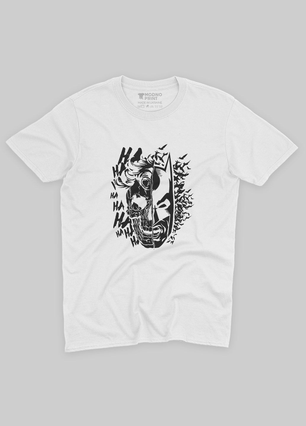 Белая демисезонная футболка для девочки с принтом супервора - джокер (ts001-1-whi-006-005-014-g) Modno