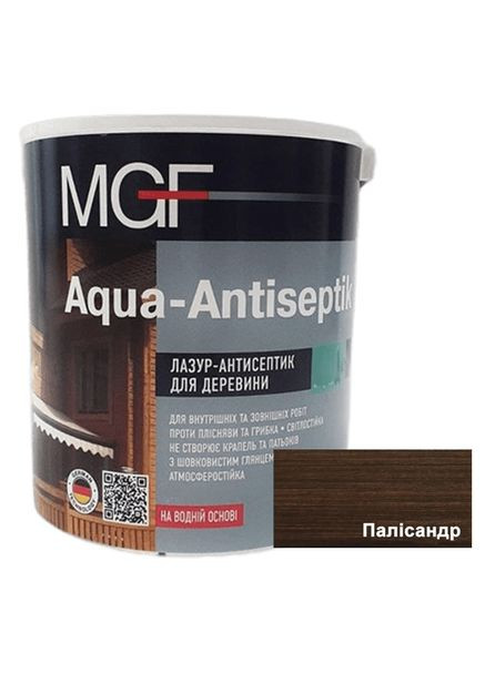 Лазурь-антисептик для древесины Aqua-Antiseptik полисандр 2.5 л MGF (360880790)