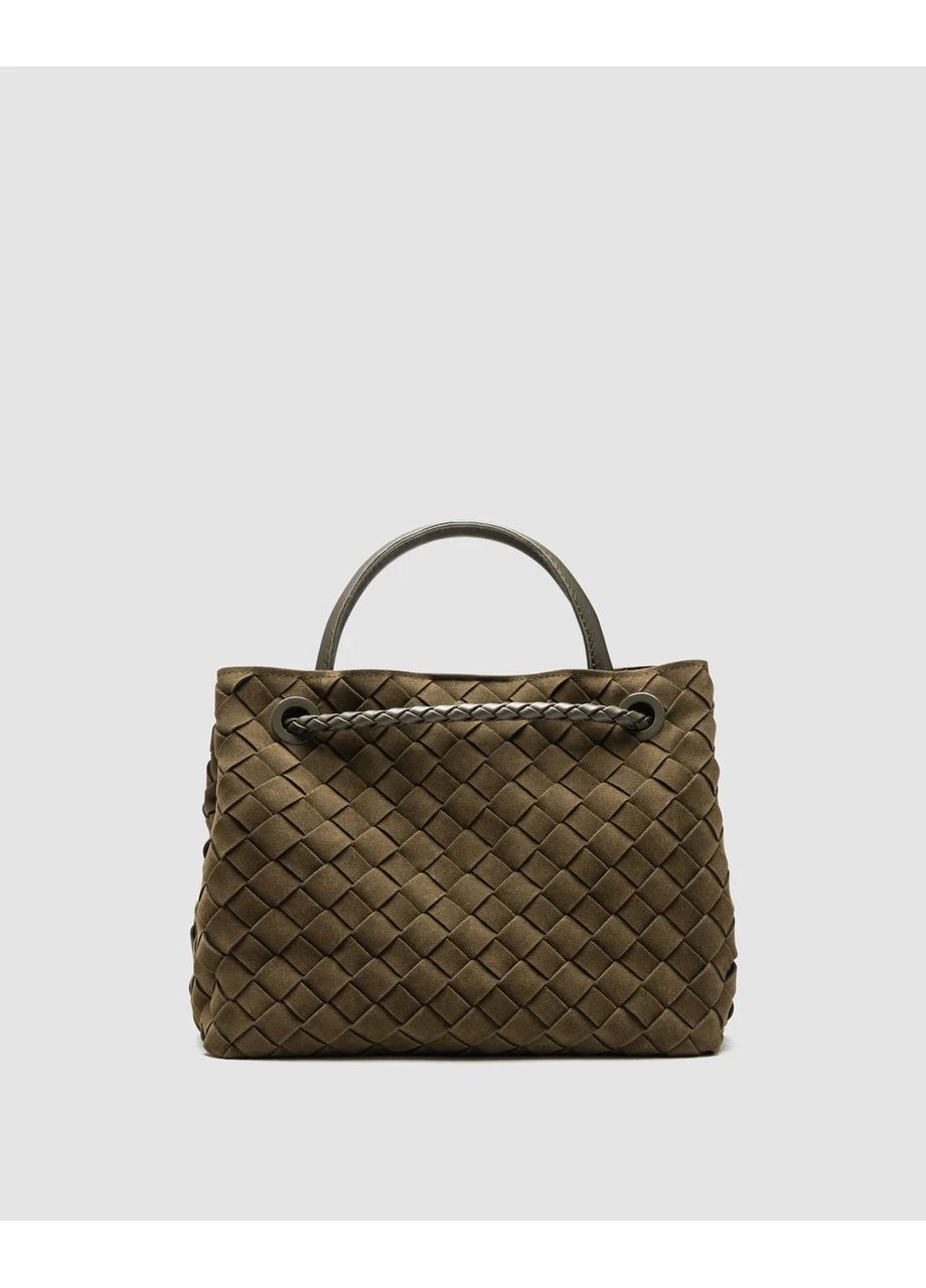 Жіноча Сумка Боттега Венета Брендова Замшева Зелена Маленька Andiamo Seli Bottega Veneta (393684560)