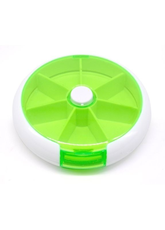Круглая карманная таблетница на 7 отделений Pill Box Салатовая More (299665077)