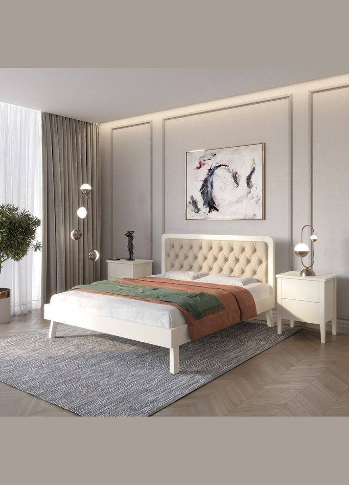 Полуторне дерев'яне ліжко Токіо (S0505Y30R)/Аляска 23 (Бежевий) 120х200 см (MBG-4681) Mebigrand (366087752)