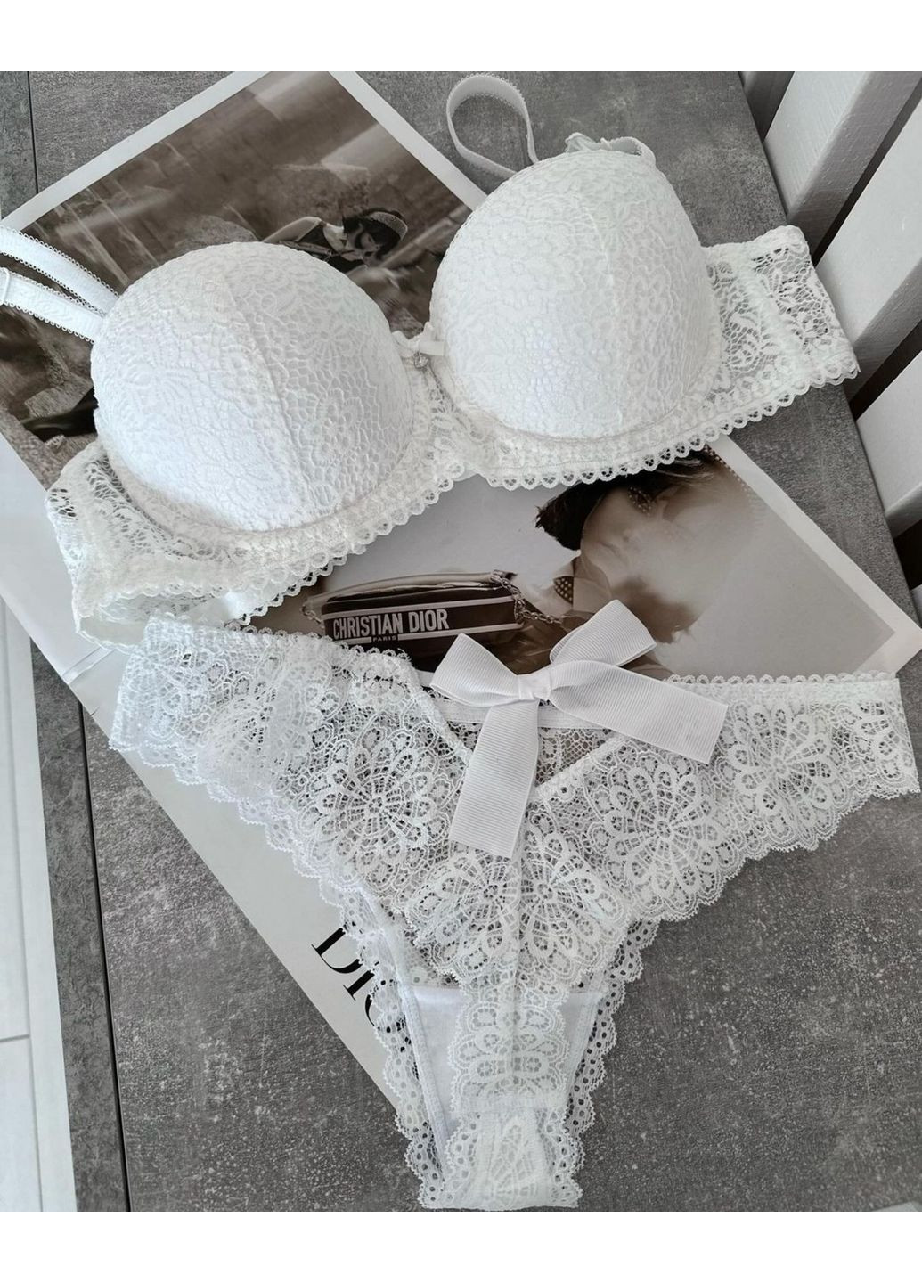 Білий комплект чашка в литий бавовняний пуш-ап No Brand