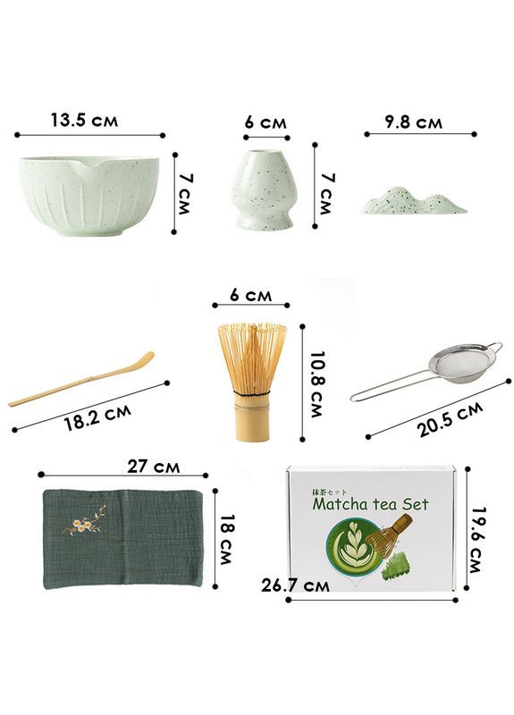Набор Matcha 3125 Mint Green для приготовления чая матча 7 предметов шт. Lesko (352012081)