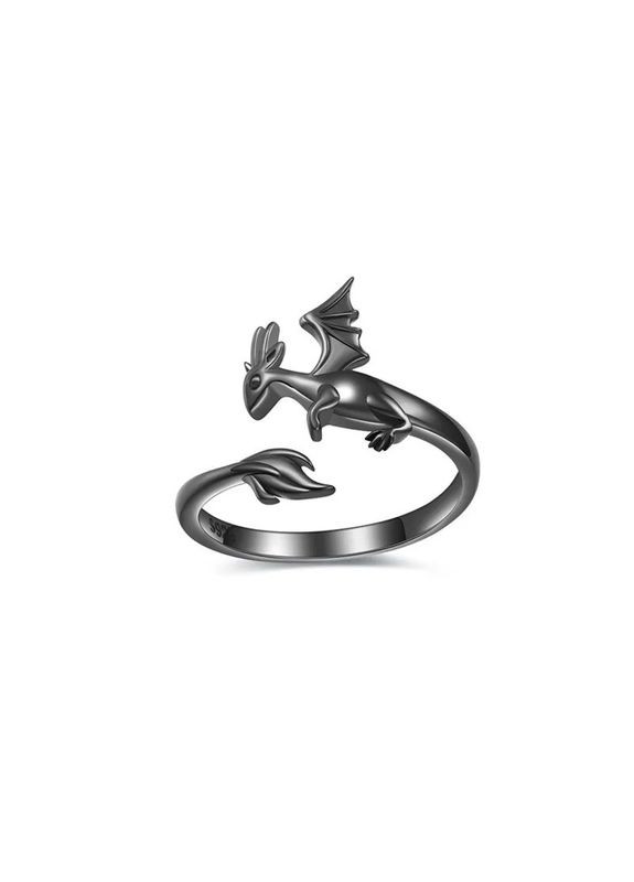 Кольцо женское колечко в виде черного дракона размер регулируемый Fashion Jewelry (290114047)