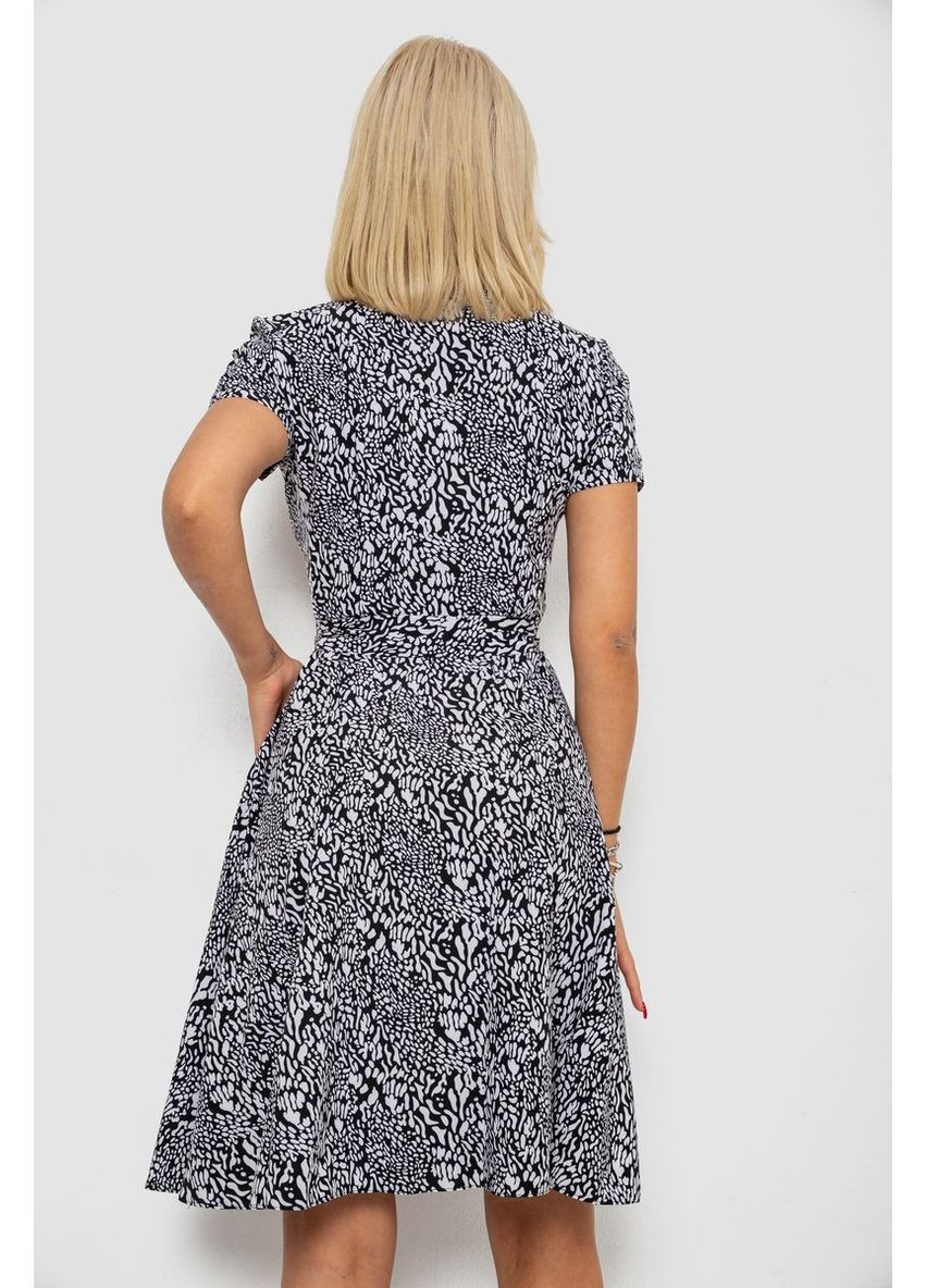 Черное платье софт с принтом, 230r0032-4 Ager