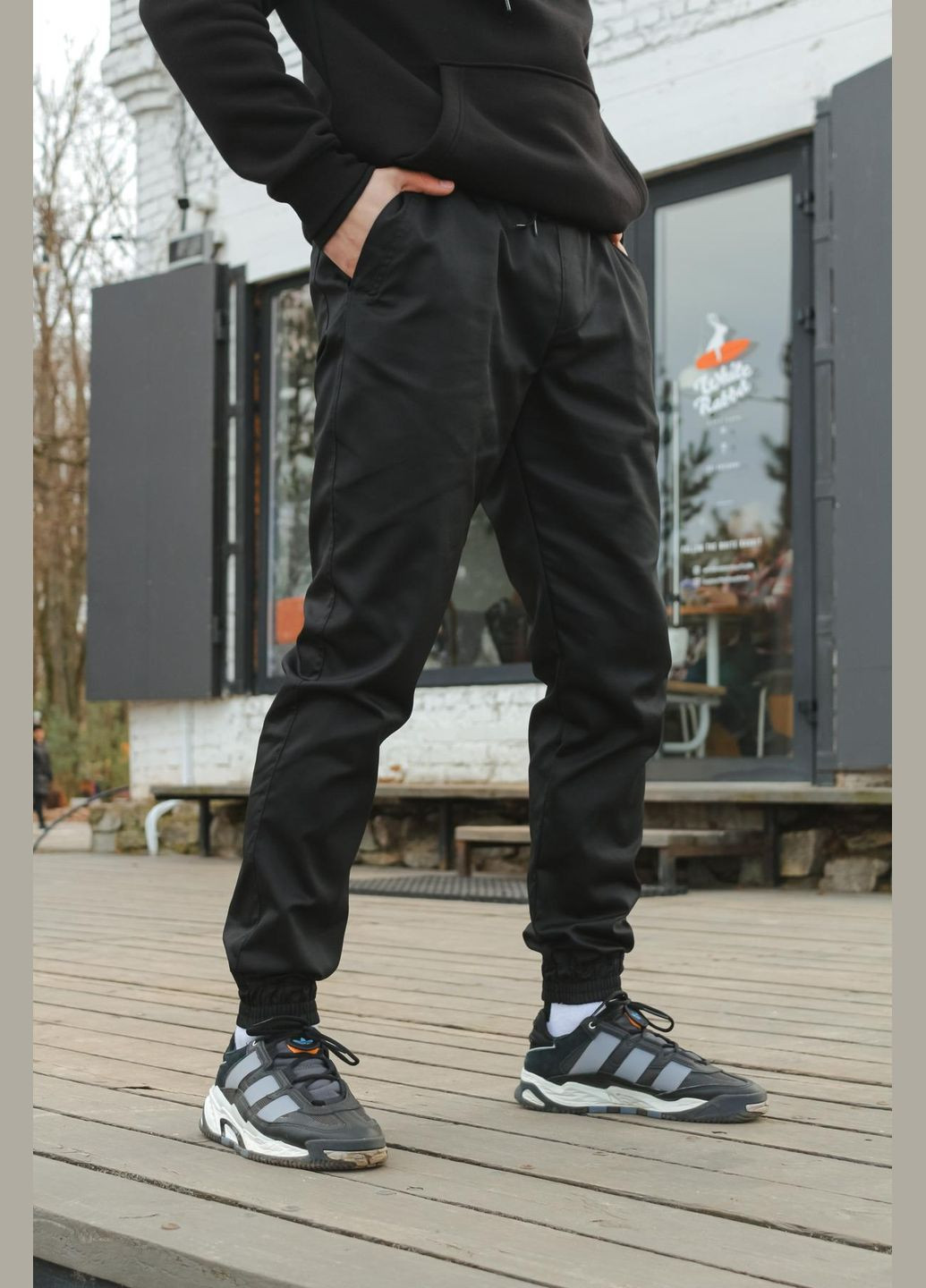 Черные демисезонные брюки No Brand