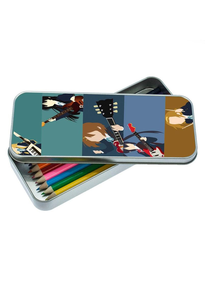 Органайзер для канцелярського приладдя металевий, кейс для дрібниць Аніме Кей-Он #007 7*18 см Silver No Brand (309154503)