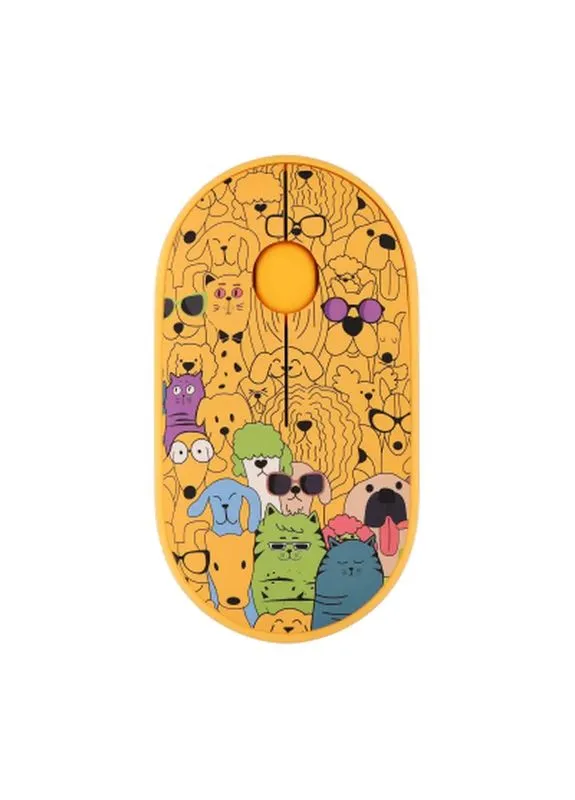 Мишка MF300 PETSCATS&DOGS Silent Wireless/Bluetooth Yellow (-MF300WPETSYW) 2E (399317722)