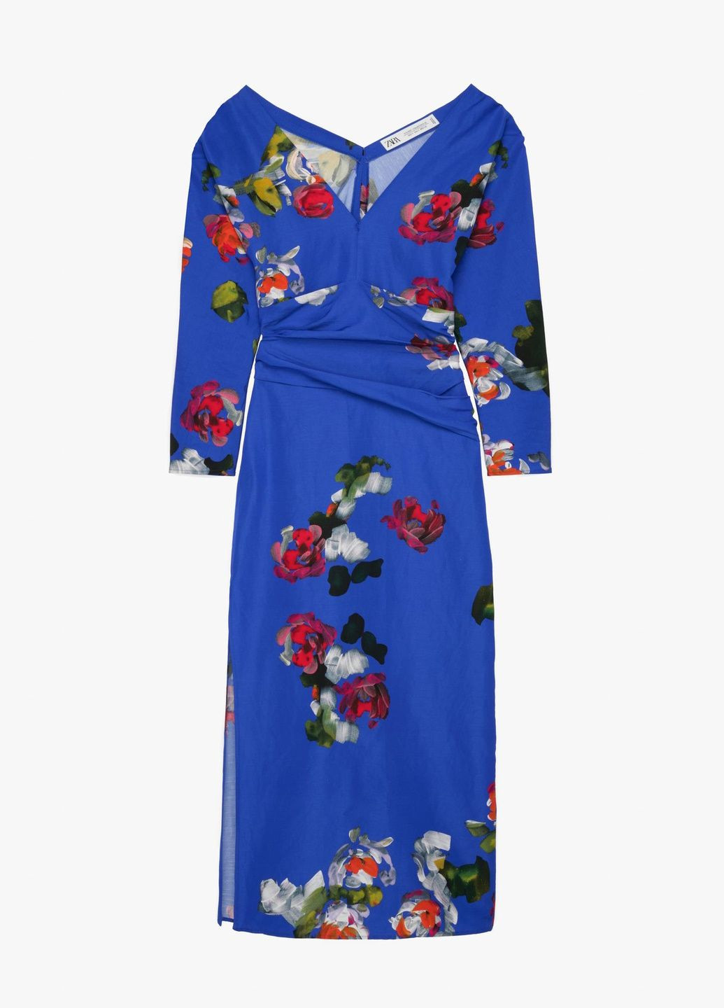 Синее праздничный платье Zara с цветочным принтом