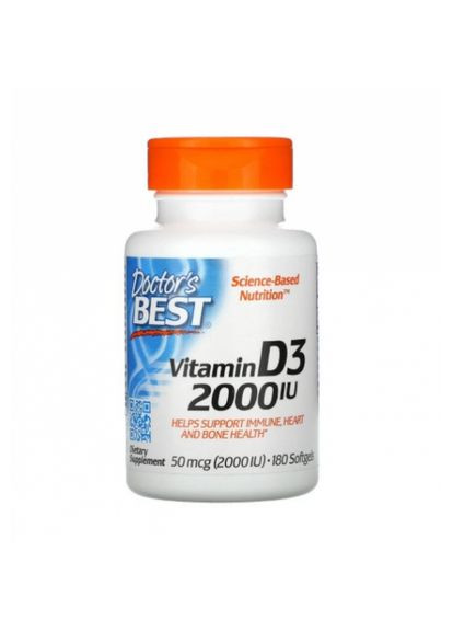 Вітамін Д3, Vitamin D3,, 2000 МЕ, 180 капсул (DRB00210) Doctor's Best (266799016)