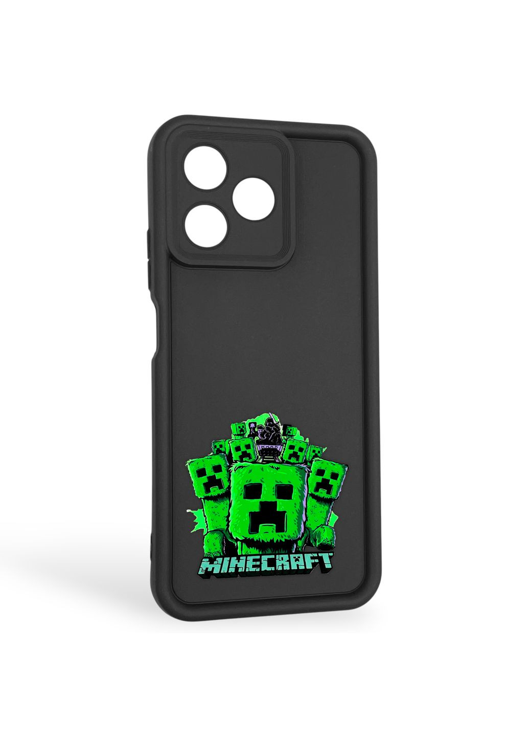 Чохол силіконовий Soft Touch з 3D принтом Майнкрафт для C53 чорний (Повний захист камери) Realme (373424537)