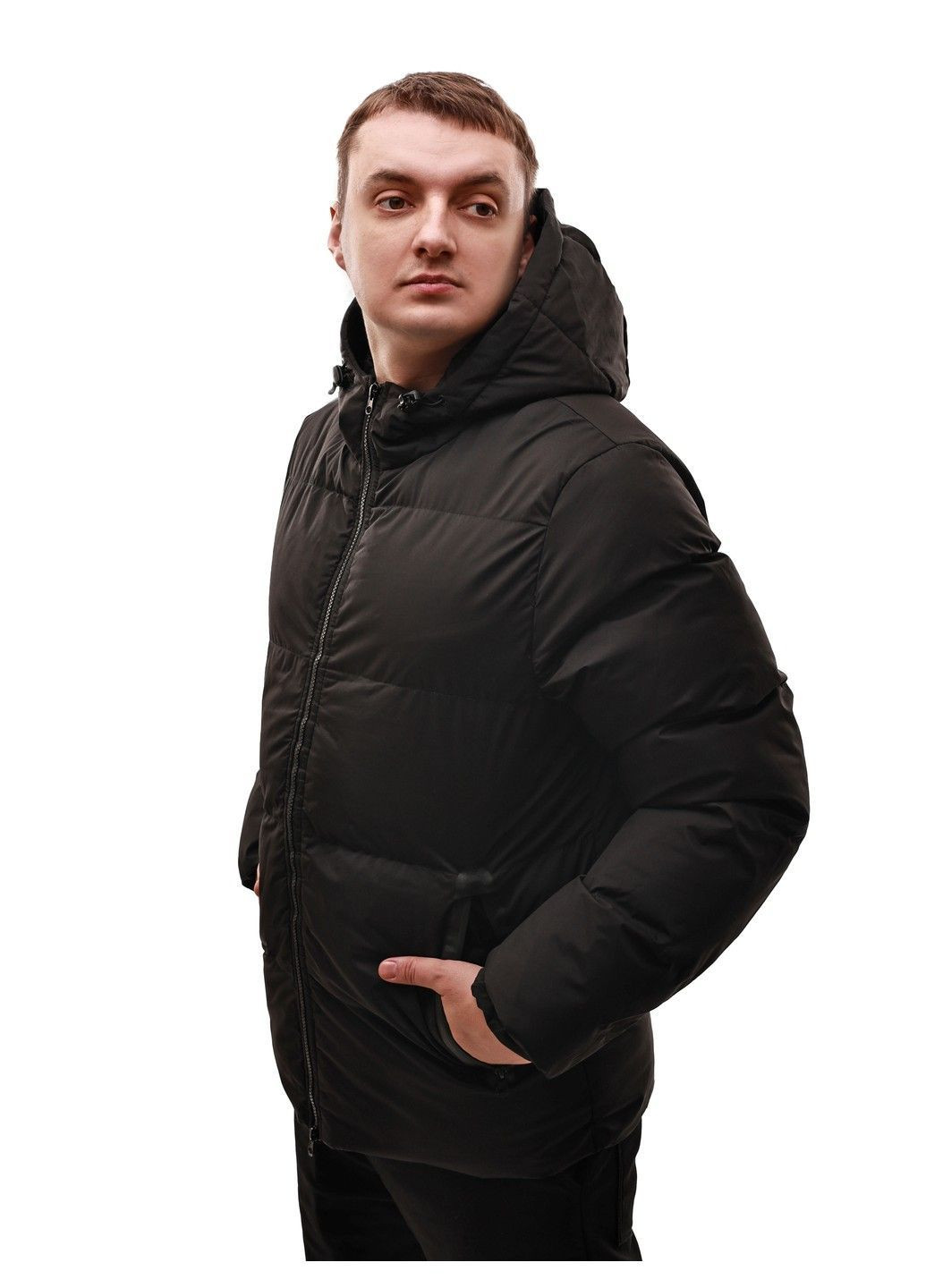 Черная куртка зимняя мужская No Brand