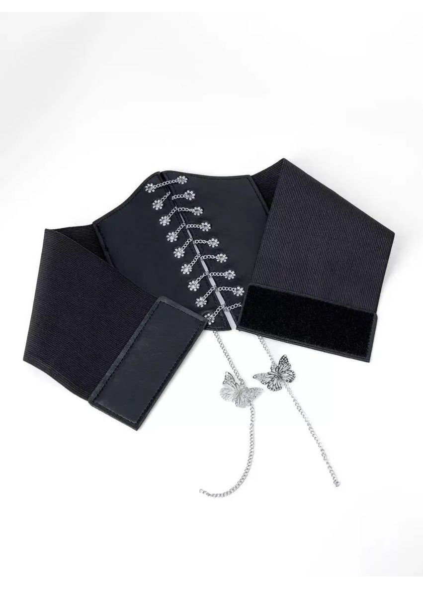 Женский стильный декоративный корсет с бабочками, который дополнит ваш образ, Декоративный корсет No Brand Декоративний корсет з метеликами чорний (351865492)