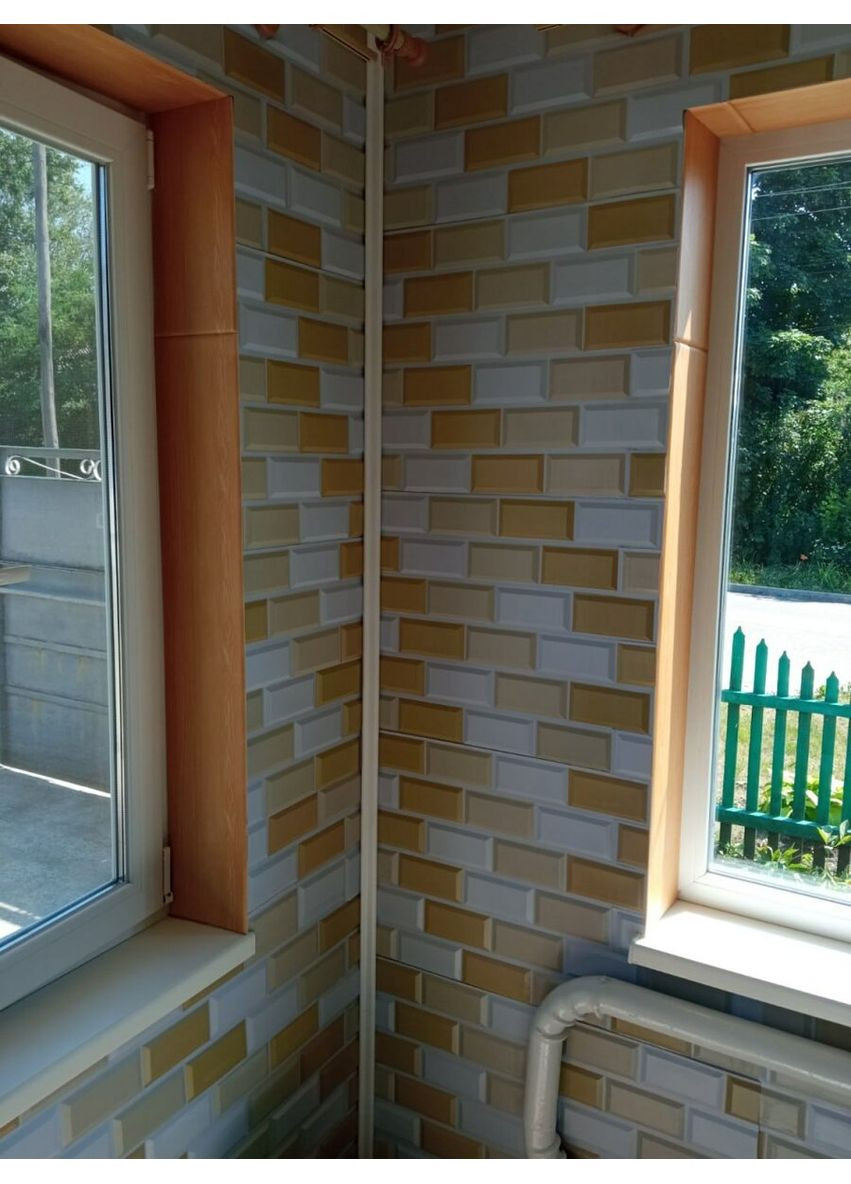 Декоративный ПВХ панель 960х480х4мм Бело-бежевый клинкерный кирпич SW-00001430 Sticker Wall (362095020)