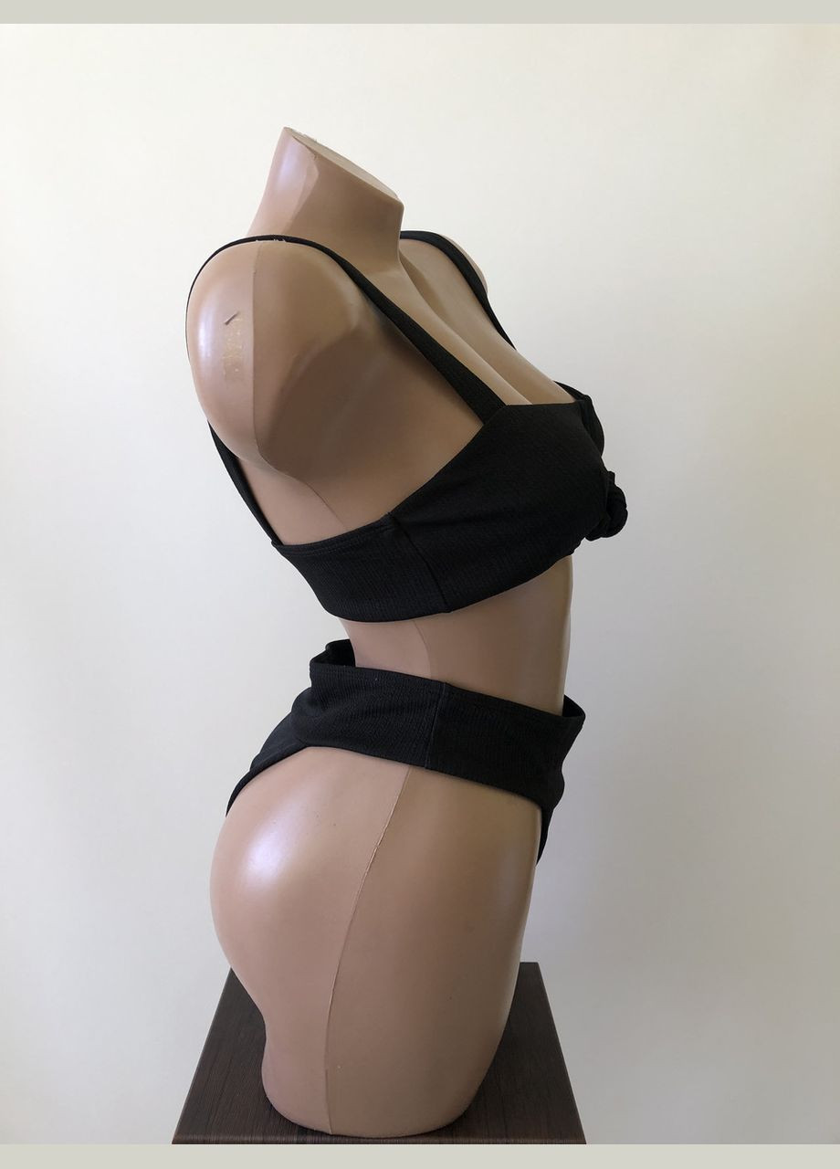 Черный демисезонный женский раздельный купальник (арт.6038) No Brand