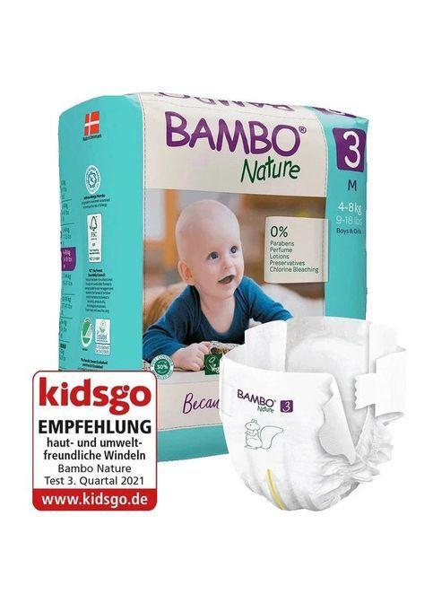 Эко Подгузники на липучках Nature 3 (4-8 кг), 28 шт. Bambo 1000019253 (366578316)