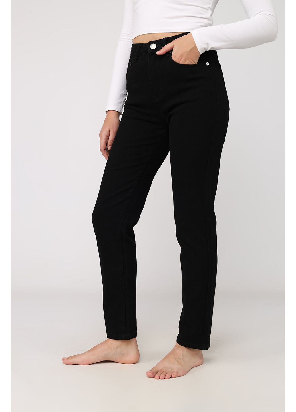 Джинсы mom женские цвет черный CB-00279675 Yuki - (366421869)