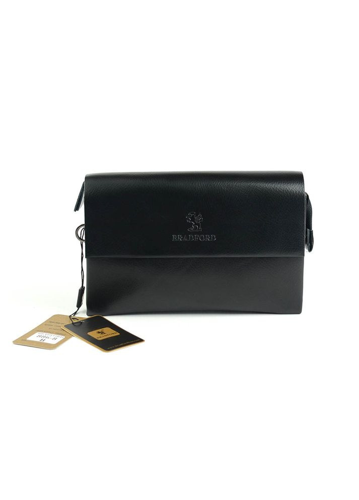 Мужской черный клатч сумочка из эко-кожи классическая деловая мини сумка-клатч через плечо с клапаном Bradford (266266500)