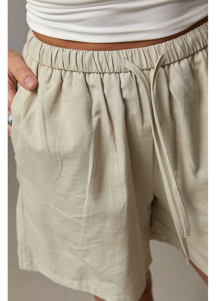 Льняні вільні однотонні шорти Lurex (399764681)