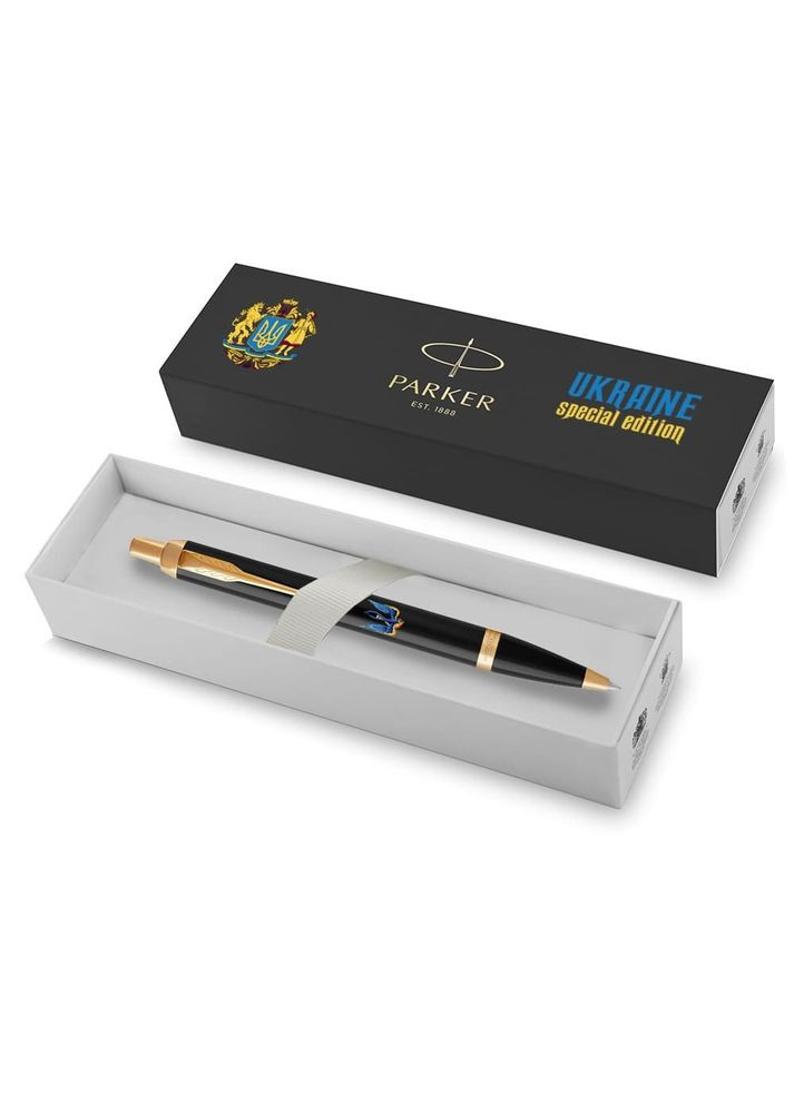 Ручка шариковая IM 17 UKRAINE Black GT BP Трезубец-ласточка 22032_T1230u Parker (361448135)