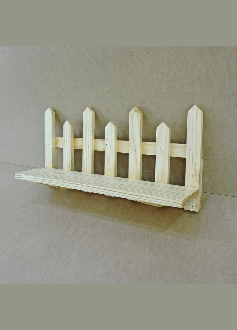 Полиця настінна для квітів з дерева Сорокаба 60 бланже (ЦВС-605101) No Brand (328224910)