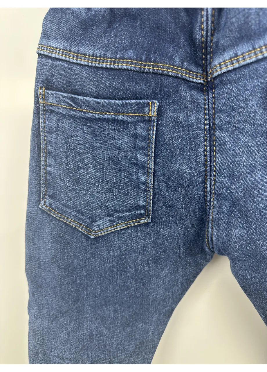 Дитячі утеплені джинси з вишивкою вишеньки 120 No Brand (404839677)