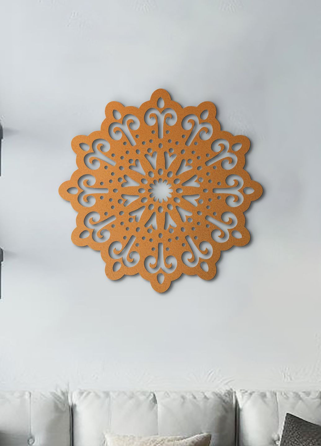 Декор в кімнату, інтер'єрна картина на стіну "Квіткова мандала", стиль мініімалізм 60х60 см Woodyard (291412153)